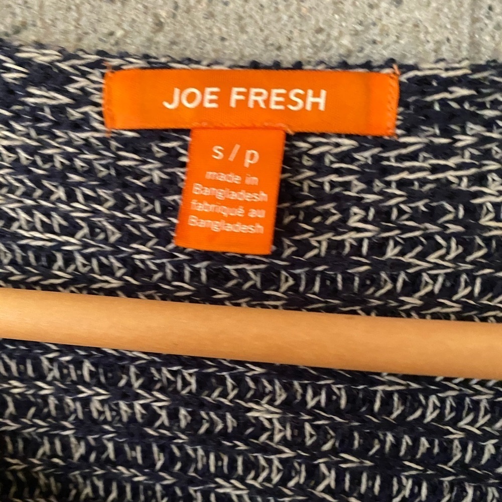 Joe Fresh Knit Cream and Navy Boatneck 3/4 Slv - Picture 4 of 6